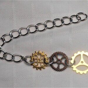 No. 326 Handmade necklace with metal gear pieces